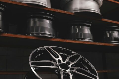 black and silver car wheel