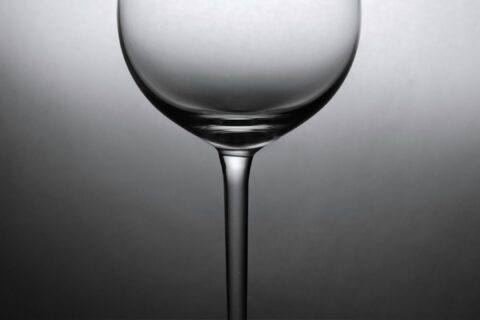 grayscale photo of wine glass